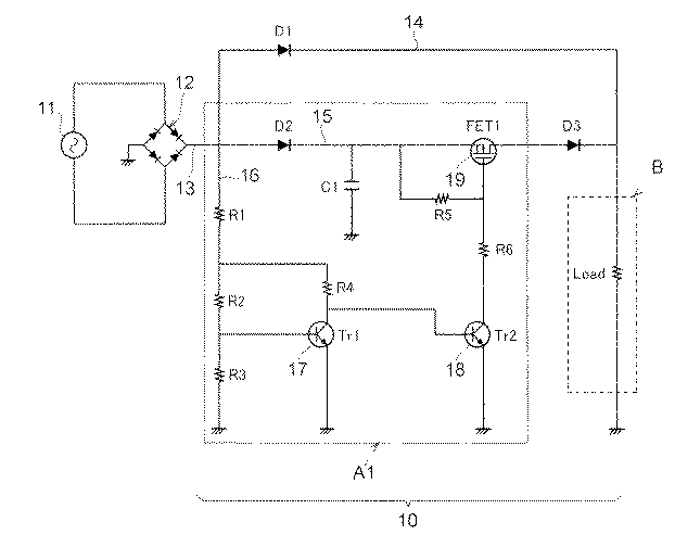 特許キャパシタインプット形平滑回路の例